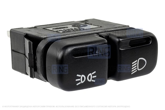 Кнопка включения наружного освещения АВАР с зеленой подсветкой и зеленой индикацией включения габаритов (секция фар без индикации) для ВАЗ 2113-2115, Шевроле Нива