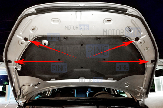 Комплект защитных накладок (наклейки) капота под буферы капота для Лада Веста_1