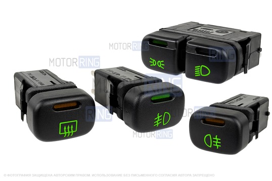 Комплект штатных кнопок с индикацией для ВАЗ 2113-2115, Лада Нива Тревел, Шевроле Нива_1