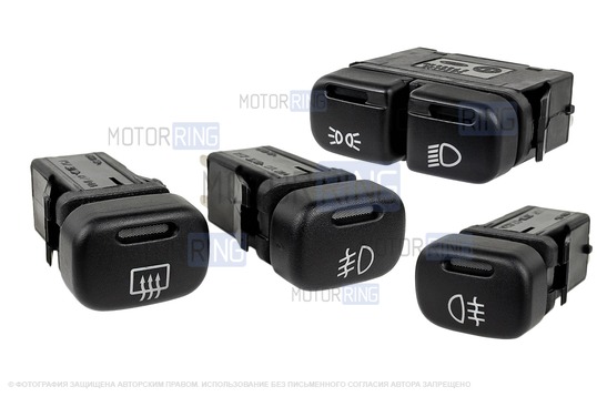 Комплект штатных кнопок с индикацией для ВАЗ 2113-2115, Лада Нива Тревел, Шевроле Нива