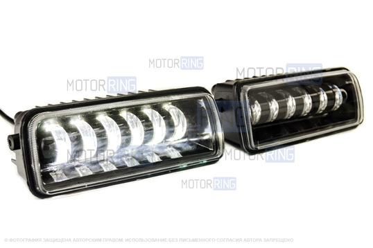 Светодиодные фары 90W c подфарниками Sal-Man 6 полос и повторителями Плазма для Лада 4х4, Нива Легенд