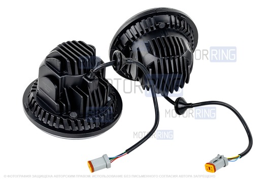 Светодиодные фары 90W c подфарниками Sal-Man 11 полос и повторителями Плазма для Лада 4х4, Нива Легенд