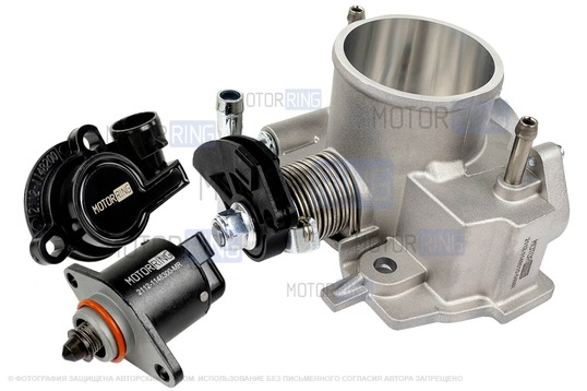 Дроссельная заслонка MR увеличенного диаметра 54 мм с датчиками для ВАЗ 2101-2107, 2108-21099, 2110-2112, 2113-2115, Лада Приора, Калина, Гранта_1