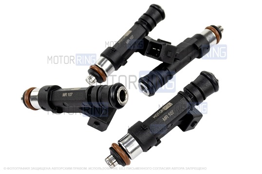 Форсунки MR 107 (аналог 0 280 158 107) увеличенной производительности 4шт для ВАЗ 2101-2107, 2108-21099, 2110-2112, 2113-2115, Приора, Калина, Калина 2, Гранта, Гранта FL, Нива, ГАЗ, УАЗ