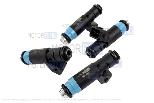 Топливные форсунки MR 735 (4шт) под двигатель 21124, 21126, 11194 для 16-клапанных ВАЗ 2110-2112, 2113-2115, Лада Калина, Калина 2, Приора, Гранта, Гранта FL