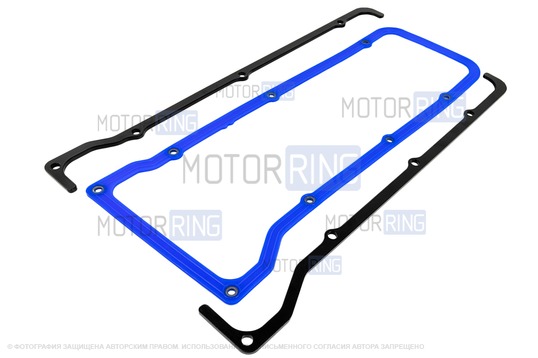 Черные прижимные пластины клапанной крышки 4мм с силиконовой прокладкой ГБЦ CS20 Profi для ВАЗ 2101-2107, Лада 4х4, Нива Легенд, Нива Тревел, Шевроле Нива_1