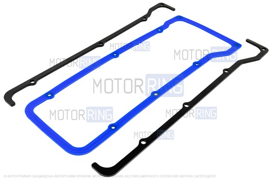 Черные прижимные пластины клапанной крышки 4мм с силиконовой прокладкой ГБЦ CS20 Profi для ВАЗ 2101-2107, Лада 4х4, Нива Легенд, Нива Тревел, Шевроле Нива