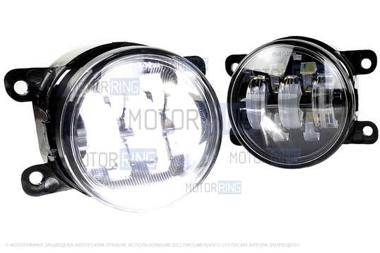 Диодные ПТФ Sal-Man 7 полос (ближний свет 60W и дальний 50W) 5800-5000lux для Лада Гранта FL, Веста, Веста NG, Икс Рей, Ларгус FL, Нива Урбан, Рено_1