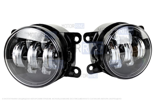 Диодные ПТФ Sal-Man 7 полос (ближний свет 60W и дальний 50W) 5800-5000lux для Лада Гранта FL, Веста, Веста NG, Икс Рей, Ларгус FL, Нива Урбан, Рено