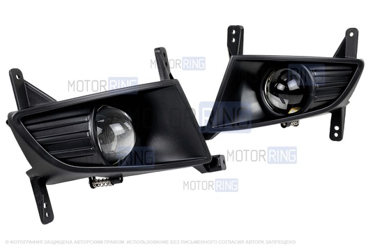 Диодные ПТФ Sal-Man 60W 13000lux в рестайлинговый бампер для Лада Приора SE, Приора 2