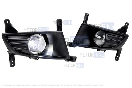 Диодные ПТФ Sal-Man 60W 13000lux (ближний, дальний) в рестайлинговый бампер для Лада Приора SE, Приора 2_1