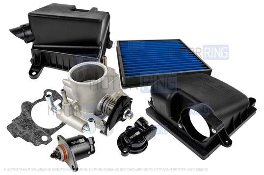 Комплект системы впуска MR (корпус воздушного фильтра, фильтр нулевого сопротивления, дроссельная заслонка 52мм, прокладка, датчик положения заслонки, РХХ) для 16 кл Лада Приора 2 с 2013 г.в._1