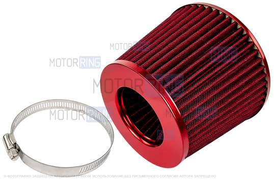Комплект системы впуска MR нулевого сопротивления Красный (воздушный фильтр, фильтр картерных газов, дроссельная заслонка 46мм, прокладка, датчик положения заслонки, РХХ) для ВАЗ 2101-2107, 2108-21099, 2110-2112, 2113-2115, Лада Приора, Калина, Гранта