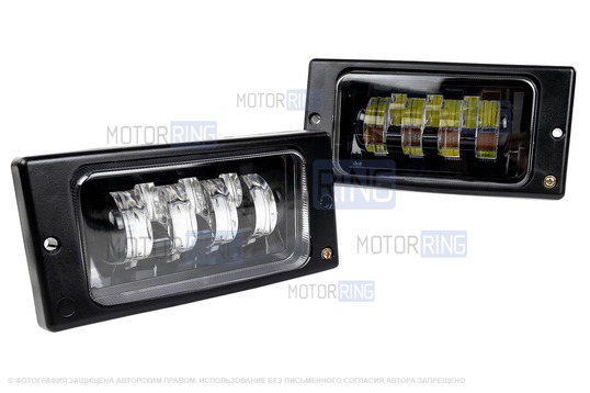 Диодные противотуманные фары SL 70W 7 линз нерегулируемые для ВАЗ 2110-2112, 2113-2115, Шевроле Нива до рестайлинга 2009 года