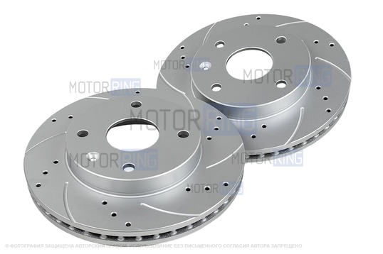 Вентилируемые передние тормозные диски МАВИКО PRO с насечками и перфорацией для Chevrolet Lacetti, Lanos_1