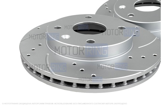 Вентилируемые передние тормозные диски МАВИКО PRO с насечками и перфорацией для Chevrolet Lacetti, Lanos