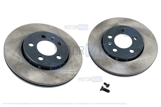 Вентилируемые передние тормозные диски МАВИКО Standart без насечек и перфорации для Volkswagen Polo, Skoda Fabia, Rapid