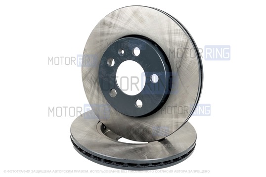 Вентилируемые передние тормозные диски МАВИКО Standart без насечек и перфорации для Volkswagen Polo, Skoda Fabia, Rapid