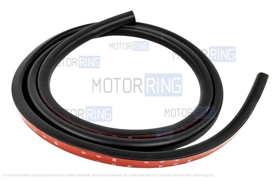 Универсальный увеличенный D-образный уплотнитель капота Деталиус длиной 3 метра для Лада и иномарок