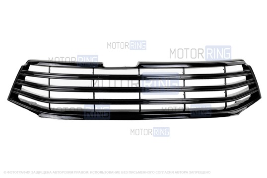 Решетка радиатора 3 планки без шильдика для Лада Веста в комплектации Люкс