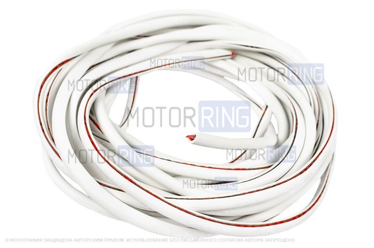 Уплотнитель кромок дверей и порогов Carius 7,5 метров белый со скотчем по внутренней части
