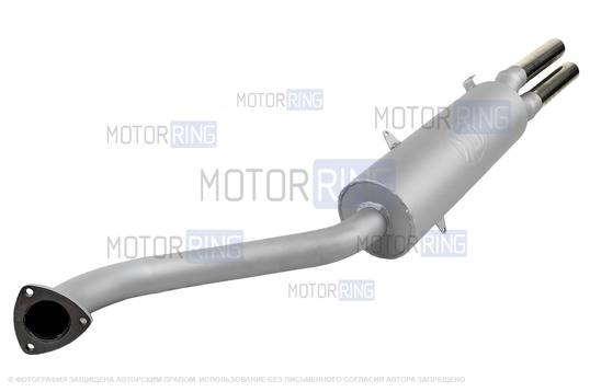 Глушитель DK Pro Комфорт с раздвоенной насадкой из нержавеющей стали для ВАЗ 2101, 2103, 2105, 2106, 2107