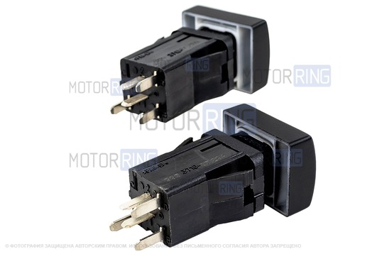 Блок кнопок обогрева сидений (зеленая подсветка, оранжевая индикация) в тоннель пола для Лада Гранта, Калина 2, Датсун