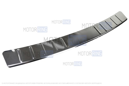 Накладка на задний бампер с надписью CRUZE хромированная из нержавеющей стали для Шевроле Круз седан 2009-2012 г.в._1