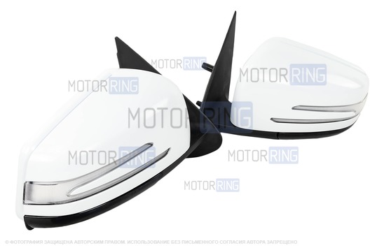 Складные электрозеркала АТП в стиле AMG с обогревом и повторителем Плазма для Лада Гранта, Гранта FL, Калина, Калина 2, Датсун_1