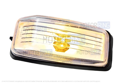 Повторители поворотов белые на передние крылья с защитными колпачками проводки для ВАЗ 2108-21099