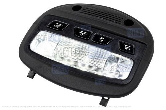 Передний черный диодный тюнинг-плафон подсветки салона в стиле Весты с малым разъемом и черной рамкой для Лада Калина, Калина 2, Гранта, Гранта FL, Датсун_1