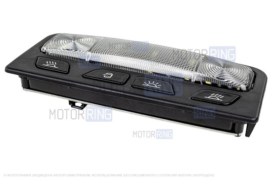 Передний черный диодный тюнинг-плафон подсветки салона в стиле Весты с малым разъемом и черной рамкой для Лада Калина, Калина 2, Гранта, Гранта FL, Датсун