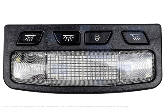 Передний черный диодный тюнинг-плафон подсветки салона в стиле Весты с малым разъемом и черной рамкой для Лада Калина, Калина 2, Гранта, Гранта FL, Датсун