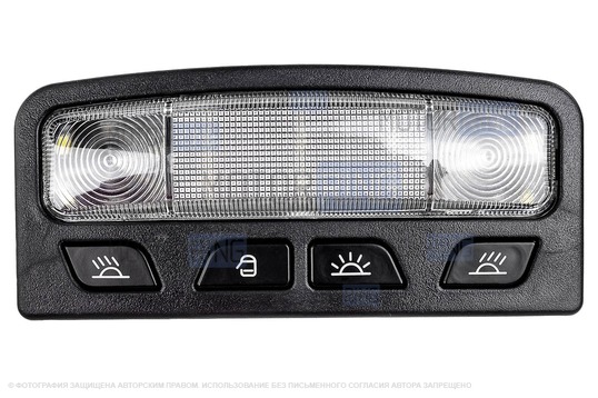 Передний черный диодный тюнинг-плафон подсветки салона в стиле Весты с малым разъемом и черной рамкой для Лада Калина, Калина 2, Гранта, Гранта FL, Датсун