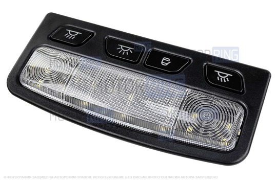 Передний черный диодный тюнинг-плафон подсветки салона в стиле Весты с большим разъемом и черной рамкой для Лада Калина, Калина 2, Гранта, Гранта FL, Датсун