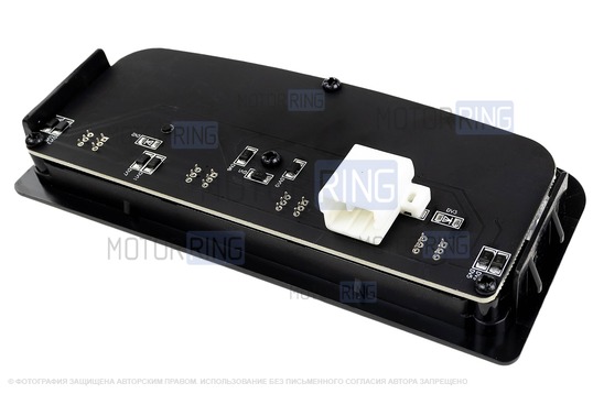 Передний черный диодный тюнинг-плафон подсветки салона в стиле Весты с большим разъемом и черной рамкой для Лада Калина, Калина 2, Гранта, Гранта FL, Датсун