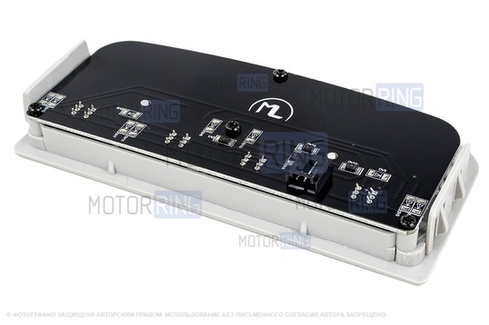 Передний светлый диодный плафон подсветки салона в стиле Весты с малым разъемом и серой рамкой для Лада Калина, Калина 2, Гранта, Гранта FL, Датсун