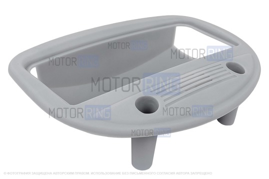 Передний светлый диодный плафон подсветки салона в стиле Весты с большим разъемом и серой рамкой для Лада Калина, Калина 2, Гранта, Гранта FL, Датсун
