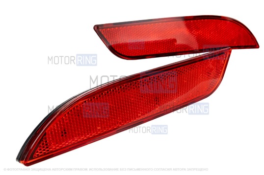 Катафоты диодные двухрежимные (стоп и габарит) в задний бампер для Лада Приора 2 седан, хэтчбек