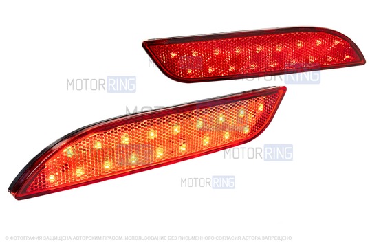 Катафоты диодные двухрежимные (стоп и габарит) в задний бампер для Лада Приора 2 седан, хэтчбек