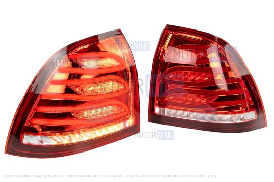 Задние красные светодиодные фонари ML в стиле Мерседес АМГ для Лада Приора_1