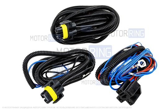 Комплект подключения ПТФ ML с подрулевым переключателем, рамками и кронштейнами для Лада Веста