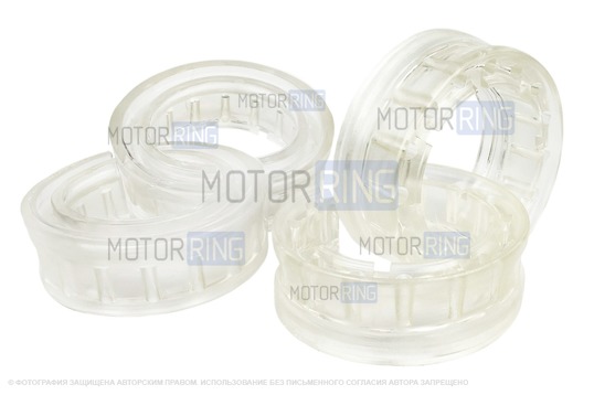 Прозрачные полиуретановые автобаферы (4 межвитковые проставки) в пружину для Лада, Рено, Датсун, Шевроле_1