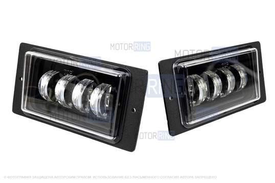 Двухцветные светодиодные противотуманные фары SL 40W 3000/6000к 4 линзы нерегулируемые для ВАЗ 2110-2112, 2113-2115, Шевроле Нива до рестайлинга 2009 года