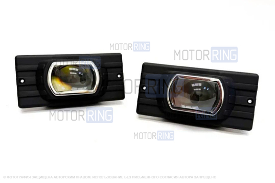 Диодные ПТФ в стиле БМВ с линзой для ВАЗ 2110-2112, 2113-2115, Шевроле Нива (до рестайлинга)_1