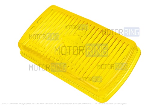 Стекло противотуманной фары АвтоСвет желтое для ГАЗ Волга (3102)