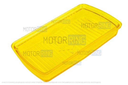 Стекло противотуманной фары АвтоСвет желтое для ГАЗ Волга (3102)