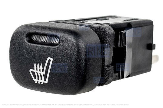 Кнопка обогрева сидений с оранжевой индикацией и зеленой подсветкой для ВАЗ 2113-2115, Лада Калина, Шевроле Нива