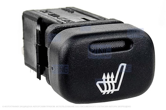 Кнопка обогрева сидений с оранжевой индикацией и зеленой подсветкой для ВАЗ 2113-2115, Лада Калина, Шевроле Нива