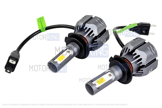 Светодиодные лампы A6 Sal-Man с вентилятором 40W 6000K H7 для Лада Калина, Калина 2, Приора, Веста, Иксрей, Шевроле Нива